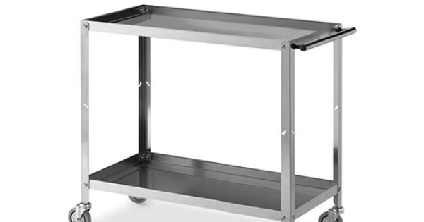 Carrello Di Servizio Inox Piani Cm X X H Ruote Elastiche Frenate