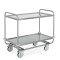 Carrello inox portata 200 kg, 2 piani stampati cm 100x50