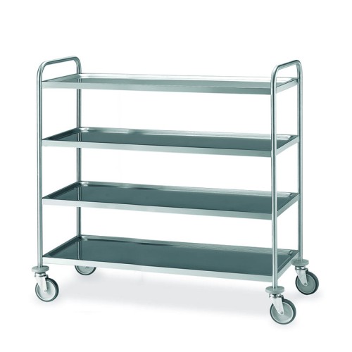 Carrello inox, 4 piani stampati cm 120x60