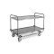 Carrello inox portata 200 kg, 2 piani stampati cm 120x60