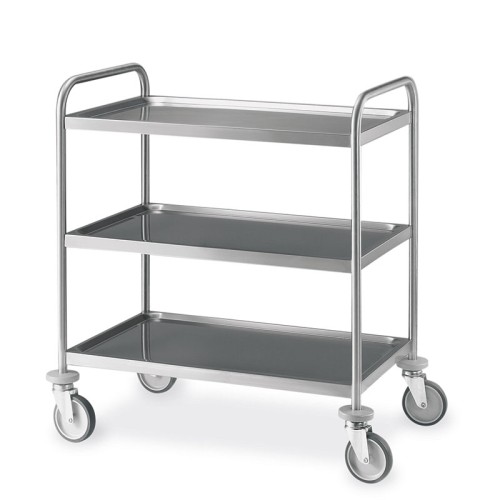 Carrello inox, 3 piani stampati cm 80x50