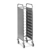 Carrello portavassoi, pannelli laterali inox, portata 10 vassoi EN