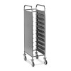 Carrello portavassoi, pannelli laterali inox, portata 10 vassoi GN