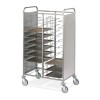 Carrello portavassoi universale, pannelli laterali inox, 20 vassoi