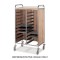 Carrello portavassoi, pannelli laterali nobilitato, portata 20 vassoi GN, rovere, 2 ruote frenate