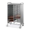 Carrello portavassoi universale, pannellato inox, 20 vassoi