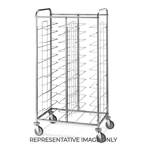 Carrello portavassoi universale, portata 24 vassoi, 2 ruote frenate