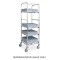 Carrello portacestelli cm 51x51, 5 serie guide, 2 ruote frenate