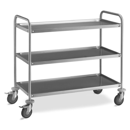 Carrello inox, 3 piani stampati cm 100x50, MADE IN PRC