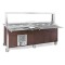 Buffet misto GN 6/1, 3 caldi-3 freddi, parafiato mobile, armadiato, illuminazione a led, nero