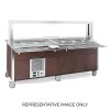 Buffet misto GN 5/1, 3 caldi-2 freddi, parafiato mobile, armadiato, illuminazione a led, tinto wengé